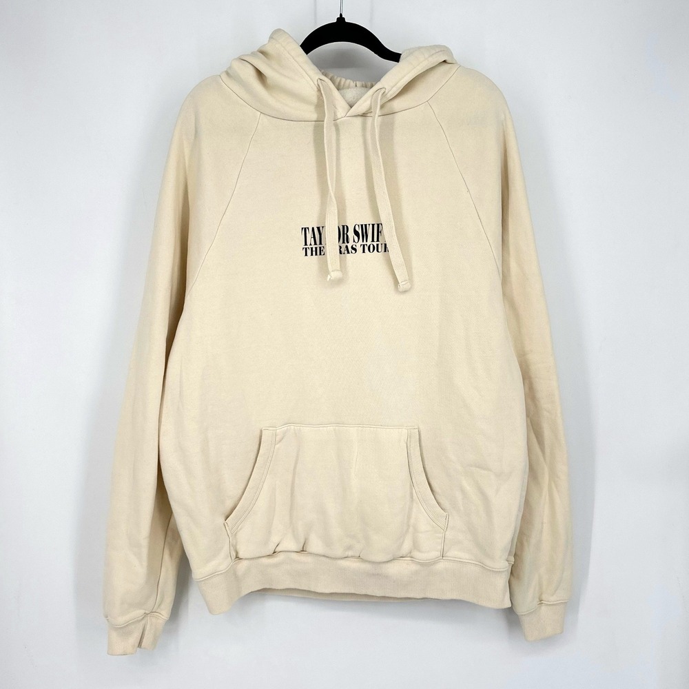 Taylor Swift The Eras Tour Cream Graphic Hoodie 2024 Official Merch Sweatshirt M